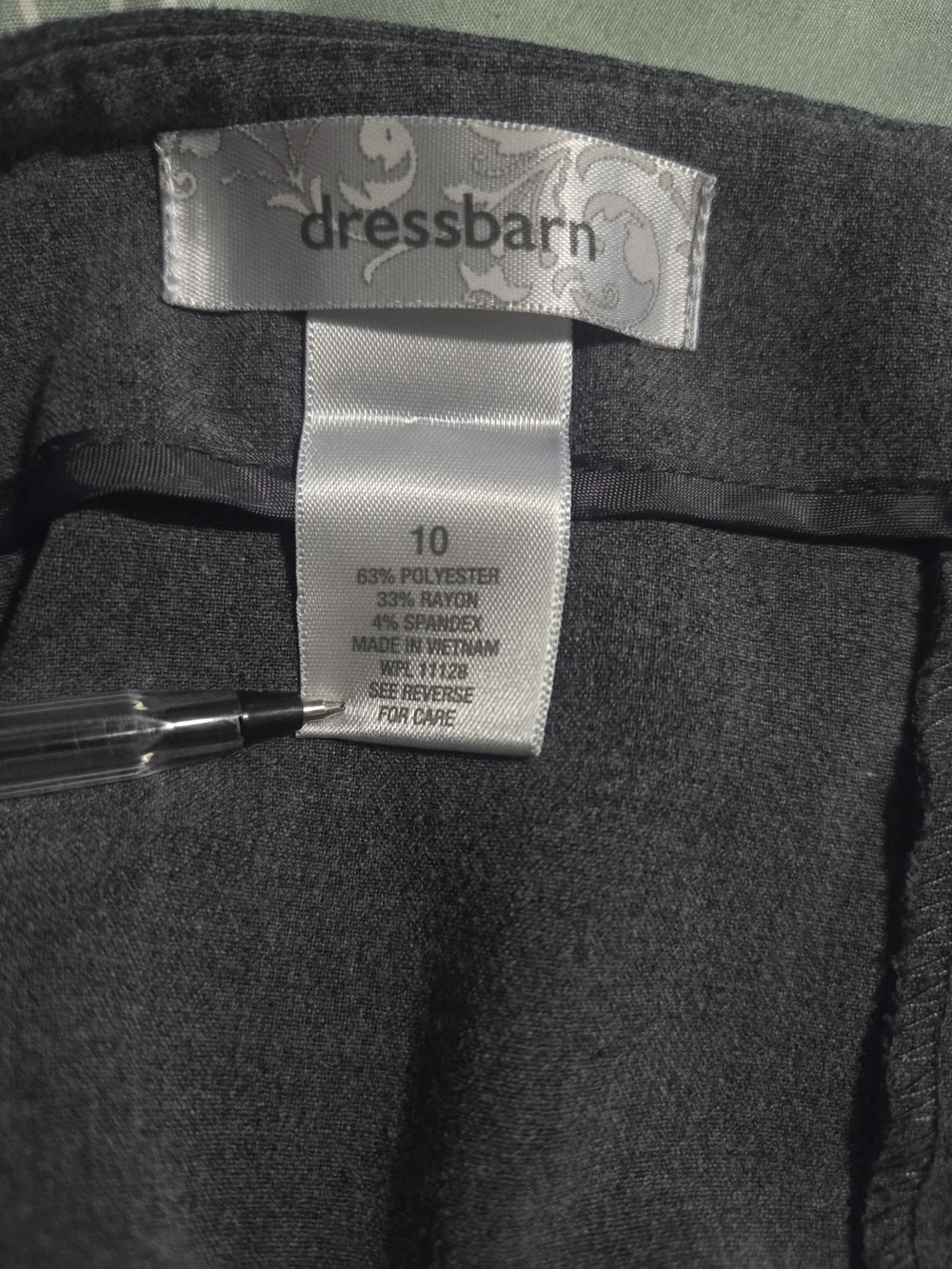 Dressbarn Womans Gray Paneled A-Line Flare Career Skirt - Size 10 - Picture 7 of 8